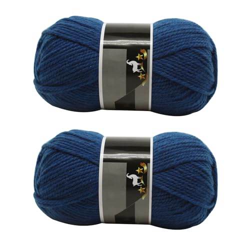 Jarsense 2 Knäuel x 100 g Doppelstrickgarn, Baby-Batik, Crylic, Handstrickwolle, Strickwolle, Garn zum Häkeln, Acrylgarn für DIY Handwerk und Häkelprojekte (Dunkelblau) von Jarsense