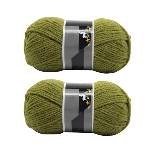 Jarsense 2 Knäuel x 100 g Doppelstrickgarn, Baby-Batik, Crylic, Handstrickwolle, Strickwolle, Garn zum Häkeln, Acrylgarn für DIY Handwerk und Häkelprojekte (Dunkelgrün) von Jarsense