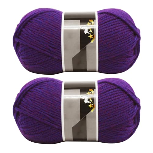 Jarsense 2 Knäuel x 100 g Doppelstrickgarn, Baby-Batik, Crylic, Handstrickwolle, Strickwolle, Garn zum Häkeln, Acrylgarn für DIY Handwerk und Häkelprojekte (Dunkelviolett) von Jarsense