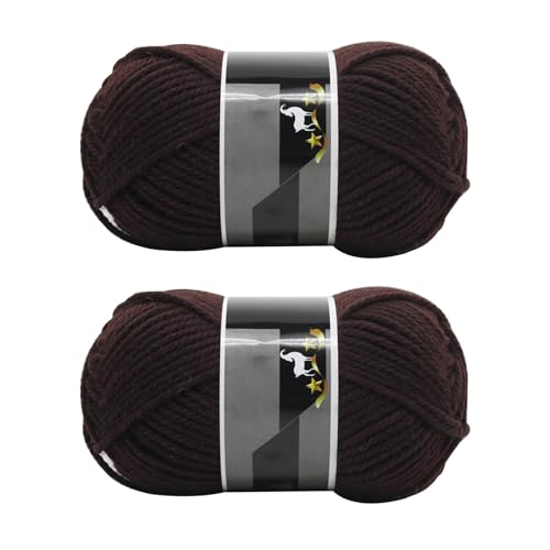 Jarsense 2 Knäuel x 100 g Doppelstrickgarn, Baby-Batik, Crylic, Handstrickwolle, Strickwolle, Garn zum Häkeln, Acrylgarn für DIY Handwerk und Häkelprojekte (Kaffee) von Jarsense