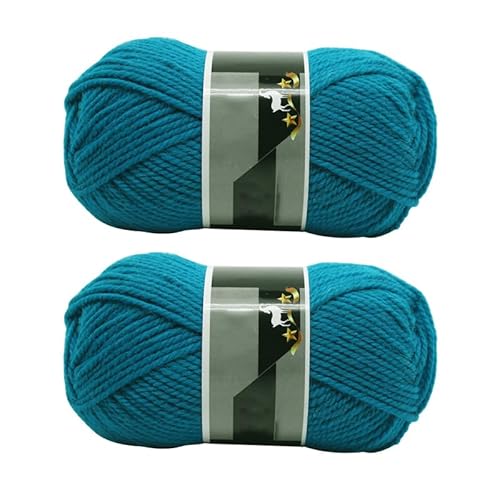 Jarsense 2 Knäuel x 100 g Doppelstrickgarn, Baby-Batik, Crylic, Handstrickwolle, Strickwolle, Garn zum Häkeln, Acrylgarn für DIY Handwerk und Häkelprojekte (Pfauenblau) von Jarsense