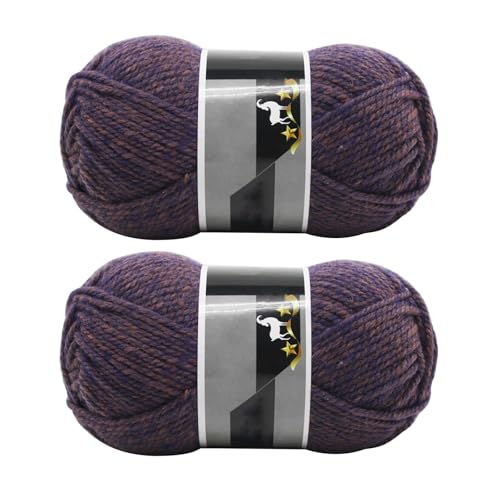 Jarsense 2 Knäuel x 100 g Doppelstrickgarn, Baby-Batik, Crylic Handstrickwolle, Strickwolle, Garn zum Häkeln, Acrylgarn für DIY Handwerk und Häkelprojekte (Khaki-Lila) von Jarsense