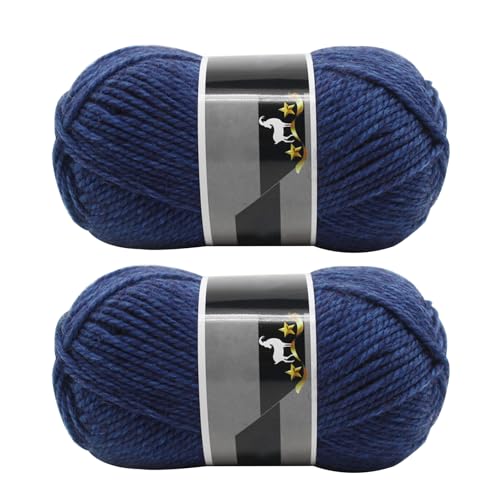 Jarsense 2 Knäuel x 100 g Doppelstrickgarn, Baby-Batik, Crylic Handstrickwolle, Strickwolle, Garn zum Häkeln, Acrylgarn für DIY Handwerk und Häkelprojekte (Schwarz-Blau) von Jarsense