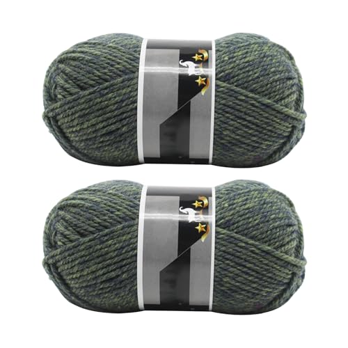 Jarsense 2 Knäuel x 100 g Doppelstrickgarn, Baby-Batik, Crylic Handstrickwolle, Strickwolle, Garn zum Häkeln, Acrylgarn für DIY Handwerk und Häkelprojekte (Schwarz-Grün) von Jarsense