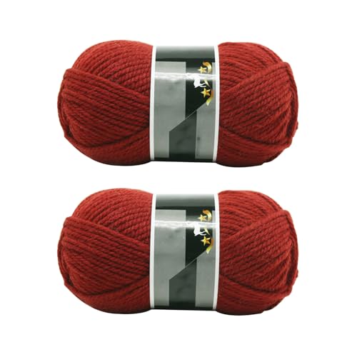 Jarsense 2 Knäuel x 100 g Doppelstrickgarn, Baby-Batik, Crylic Handstrickwolle, Strickwolle, Garn zum Häkeln, Acrylgarn für DIY Handwerk und Häkelprojekte (bestickt-rot) von Jarsense