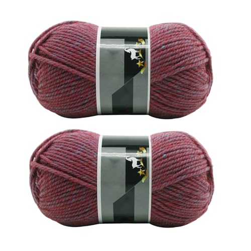 Jarsense 2 Knäuel x 100 g Doppelstrickgarn, Baby-Batik, Crylic Handstrickwolle, Strickwolle, Garn zum Häkeln, Acrylgarn für DIY Handwerk und Häkelprojekte (mehrfarbig-rot) von Jarsense