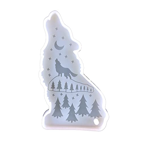 Jartto Silikon-Form mit Wolf-Schlüsselanhänger, Epoxidharz, mit Loch, Cartoon-Tierform, für Schlüsselanhänger, Anhänger, Basteldekoration von Jartto