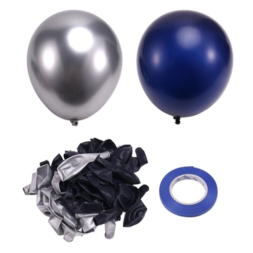 Jasaly Blaue und Silberne Luftballons, 67 Stück 12 Große Blaue und Silberne Luftballons zum Sammeln für Geburtstage, Schulabschlüsse Jasaly Blaue und Silberne Luftballons, 67 Stück 12 Große Blaue und Silberne Luftballons zum Sammeln für Geburtstage, Schulabschlüsse von Jasaly