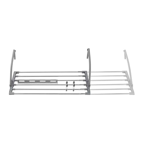 Jata Hogar HTEN2402 Wäscheständer, ausziehbar, faltbar, 6 m Länge, 48 bis 96 cm, für Balkon, Heizkörper, Fenster, Dusche, mit Sockenklammern, inklusive 20 Klammern, Edelstahl Jata Hogar HTEN2402 Wäscheständer, ausziehbar, faltbar, 6 m Länge, 48 bis 96 cm, für Balkon, Heizkörper, Fenster, Dusche, mit Sockenklammern, inklusive 20 Klammern, Edelstahl von Jata