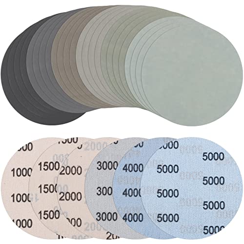 JatilEr 24 Stück Schleifpapier 125mm Klett, Körnung 1000/1500/2000/3000/4000/5000 Schleifpad Rund Ohne Loch Nasse Trockene Schleifscheiben Exzenterschleifer Set für Auto Metall Holz JatilEr 24 Stück Schleifpapier 125mm Klett, Körnung 1000/1500/2000/3000/4000/5000 Schleifpad Rund Ohne Loch Nasse Trockene Schleifscheiben Exzenterschleifer Set für Auto Metall Holz von JatilEr