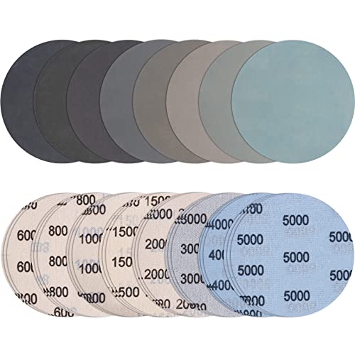JatilEr 24 Stück Schleifpapier 125mm Klett, Körnung 600/800/1000/1500/2000/3000/4000/5000 Schleifpads Rund Ohne Loch Nasse Trockene Schleifscheiben Exzenterschleifer Schleifpapi Set für Metall Holz JatilEr 24 Stück Schleifpapier 125mm Klett, Körnung 600/800/1000/1500/2000/3000/4000/5000 Schleifpads Rund Ohne Loch Nasse Trockene Schleifscheiben Exzenterschleifer Schleifpapi Set für Metall Holz von JatilEr