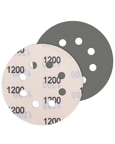 JatilEr 5 Stück Schleifpapier 125mm Klett Körnung 1200, Rund 8 Loch Fein Nasse Trockene Schleifscheiben Siliziumkarbid Exzenterschleifer Schleifpapi für Poliert Auto Metall Holz JatilEr 5 Stück Schleifpapier 125mm Klett Körnung 1200, Rund 8 Loch Fein Nasse Trockene Schleifscheiben Siliziumkarbid Exzenterschleifer Schleifpapi für Poliert Auto Metall Holz von JatilEr