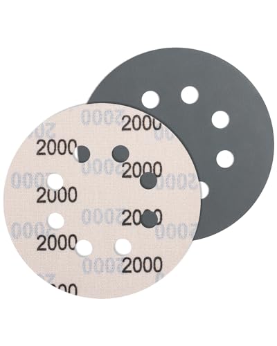 JatilEr 5 Stück Schleifpapier 125mm Klett Körnung 2000, Rund 8 Loch Fein Nasse Trockene Schleifscheiben Siliziumkarbid Exzenterschleifer Schleifpapi für Poliert Auto Metall Holz JatilEr 5 Stück Schleifpapier 125mm Klett Körnung 2000, Rund 8 Loch Fein Nasse Trockene Schleifscheiben Siliziumkarbid Exzenterschleifer Schleifpapi für Poliert Auto Metall Holz von JatilEr