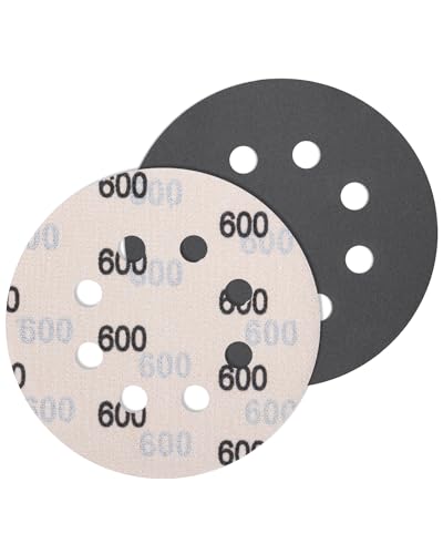 JatilEr 5 Stück Schleifpapier 125mm Klett Körnung 600, Rund 8 Loch Fein Nasse Trockene Schleifscheiben Siliziumkarbid Exzenterschleifer Schleifpapi für Poliert Auto Metall Holz JatilEr 5 Stück Schleifpapier 125mm Klett Körnung 600, Rund 8 Loch Fein Nasse Trockene Schleifscheiben Siliziumkarbid Exzenterschleifer Schleifpapi für Poliert Auto Metall Holz von JatilEr