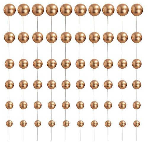60 Stück Gold Runde Kugel Kuchen Topper - Elegante Gold Kuchen Dekorationen für Partys, Hochzeiten & besondere Anlässe von Jatipy