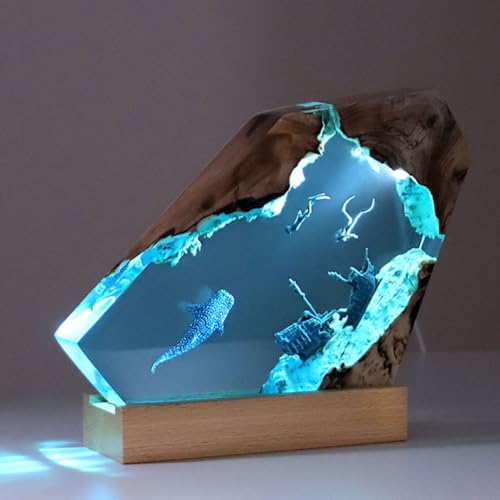 Jatwefiv 3D Ozean Epoxidharz Nachtlicht, Kreativität Buckelwal Shark Taucher Night Light,Schreibtisch Kunst Ornament,Nacht Lichter für Wohnzimmer Schlafzimmer Kinderzimmer,Small Jatwefiv 3D Ozean Epoxidharz Nachtlicht, Kreativität Buckelwal Shark Taucher Night Light,Schreibtisch Kunst Ornament,Nacht Lichter für Wohnzimmer Schlafzimmer Kinderzimmer,Small von Jatwefiv