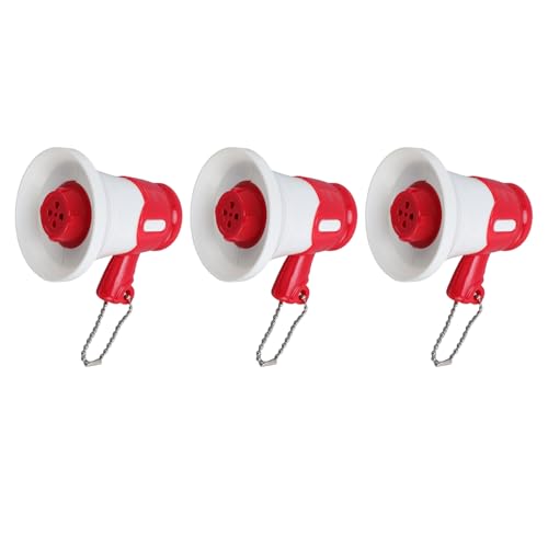 3pcs Mini Megaphone Spielzeug Funny Music Lautsprecher Keychain für Rollenspiele -Spiele, Spielzeug, Kinderlautsprecher Keychain Toy (Rot) von Jauarta