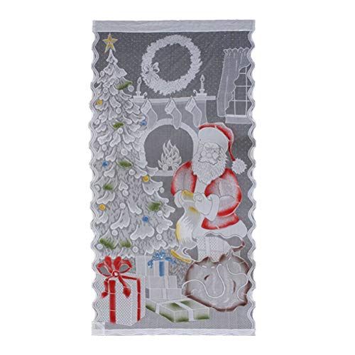 Jauarta LED Light, Spitzen Weihnachts-Schneemann-Vorhänge für Wohnzimmer Schlafzimmer Wohnkultur, 40x84in, Tränenresistente, Halbe Blackout-Vorhänge (52) von Jauarta