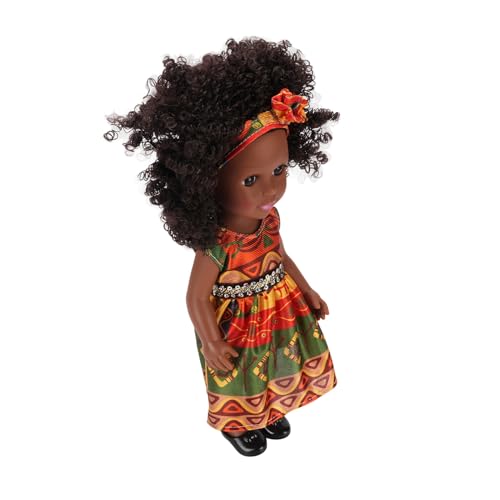 Jauarta Niedliche Kleidung Afro Hair Girls Modeluppe, 14 Zoll Schwarze Puppe mit Haarbändern Veränderliche Kleidung, Begleiter für Jauarta Niedliche Kleidung Afro Hair Girls Modeluppe, 14 Zoll Schwarze Puppe mit Haarbändern Veränderliche Kleidung, Begleiter für von Jauarta