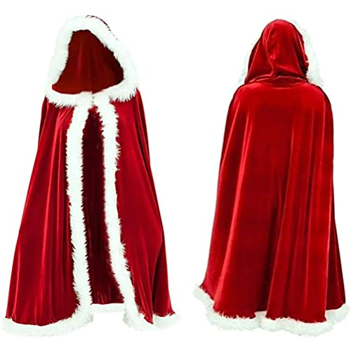 Jauarta Santa Claus Cloak für Frauen 150 Cm, Rotes Kapuze mit Weißem Kunstpelz, Weihnachtskostüm mit Spitzengestaltung, für Weihnachtsfeier Cosplay Jauarta Santa Claus Cloak für Frauen 150 Cm, Rotes Kapuze mit Weißem Kunstpelz, Weihnachtskostüm mit Spitzengestaltung, für Weihnachtsfeier Cosplay von Jauarta