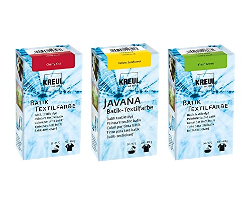 Batikfarben Set, 3 Batik Textilfarben im Set Pastellfarben 3 Stück (4,97€/Stück) von Javana