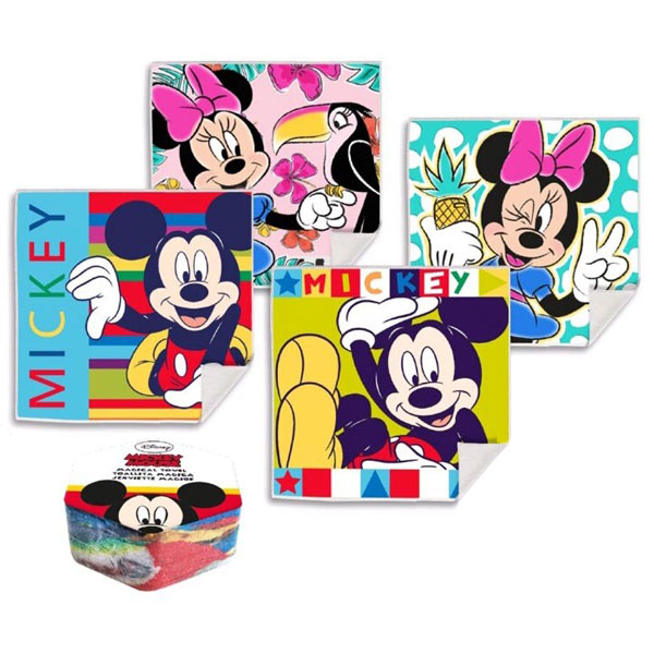 Mickey & Minnie Maus Zauberhandtuch, 1 Stück, 30cm x 30cm von Javoli