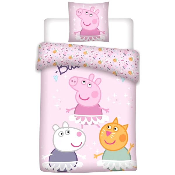 Peppa Wutz Kinderbettwäsche, 2-teilig, 100cm x 140cm Peppa Wutz Kinderbettwäsche, 2-teilig, 100cm x 140cm von Javoli