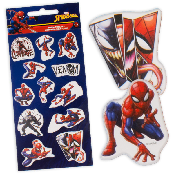 Spiderman Stickerbogen mit 12 Stickern, 17cm x 9,5cm von Javoli