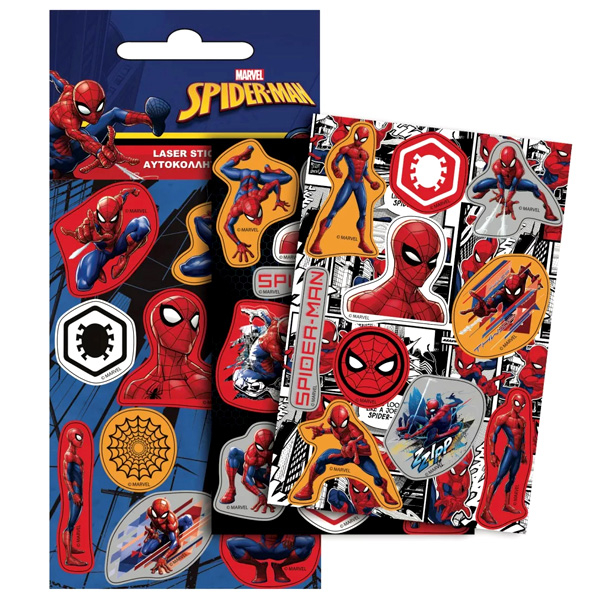 Spiderman holografischer Stickerbogen, 1 Stück, 12cm x 8cm von Javoli