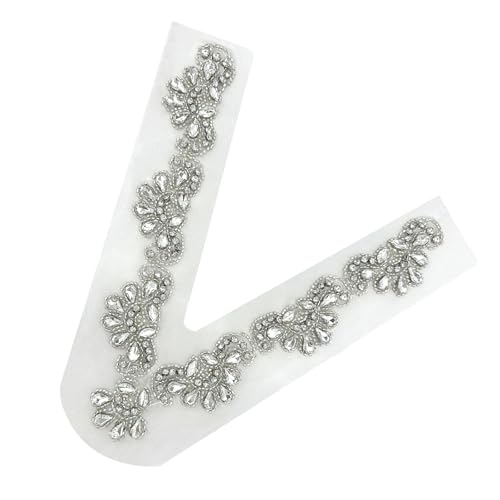 Damen-Strass-Applikationen zum Aufnähen, V-Ausschnitt, Netzstoff, für Hochzeiten, Partys, Brautkleider, Nähflicken Damen-Strass-Applikationen zum Aufnähen, V-Ausschnitt, Netzstoff, für Hochzeiten, Partys, Brautkleider, Nähflicken von Javoryxh