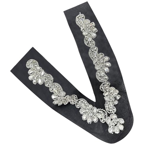 Damen-Strass-Applikationen zum Aufnähen, V-Ausschnitt, Netzstoff, für Hochzeiten, Partys, Brautkleider, Nähflicken Damen-Strass-Applikationen zum Aufnähen, V-Ausschnitt, Netzstoff, für Hochzeiten, Partys, Brautkleider, Nähflicken von Javoryxh