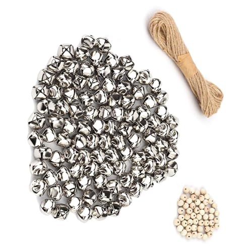 Javoryxh 150 Stück Weihnachtsglocken Holzperlen Set mit Seil 2,5 cm Bastelglocken für Weihnachtsdekorationen Schmuckherstellung Javoryxh 150 Stück Weihnachtsglocken Holzperlen Set mit Seil 2,5 cm Bastelglocken für Weihnachtsdekorationen Schmuckherstellung von Javoryxh