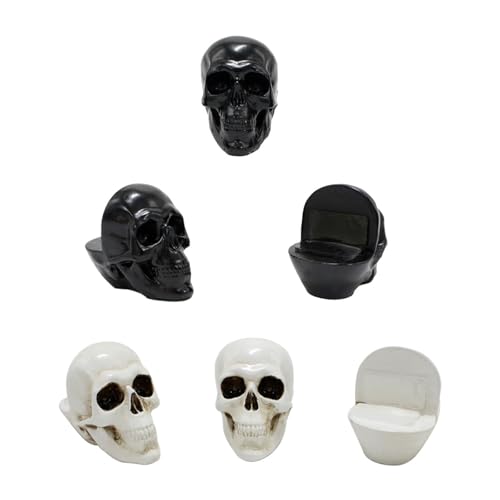 Javoryxh Halloween-Skelettkopf-Pflanzgefäßständer, eleganter Halloween-Skelett-Blumentopf-Halter für drinnen und draußen, saisonaler Charme Javoryxh Halloween-Skelettkopf-Pflanzgefäßständer, eleganter Halloween-Skelett-Blumentopf-Halter für drinnen und draußen, saisonaler Charme von Javoryxh