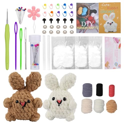 Javoryxh Handgehäkeltes Tier-Set für Anfänger, komplettes Startermaterial-Set enthält Garn, Häkelnadel, Bastelkunst, Stricksets Javoryxh Handgehäkeltes Tier-Set für Anfänger, komplettes Startermaterial-Set enthält Garn, Häkelnadel, Bastelkunst, Stricksets von Javoryxh
