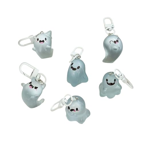 Javoryxh Set mit 6 Halloween-Schlüsselringen aus Silikon, sortiert, Halloween-Gelee-Specter-Schlüsselanhänger, Zubehör für Tasche, Schlüssel, Geldbörse von Javoryxh