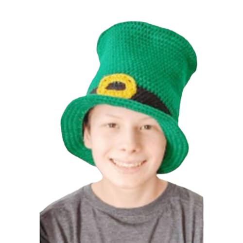 Javoryxh Strickmütze für StPatrick Day, flache Kappe, Kinderfeiertag, Kopfschmuck, irischer Nationalfeiertag, Festivalbedarf von Javoryxh