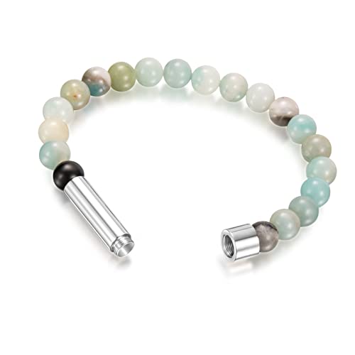 Unisex-Naturstein, verstellbar, dehnbar, Perlenstein für Damen, Mädchen, Damen, Herren Unisex-Naturstein, verstellbar, dehnbar, Perlenstein für Damen, Mädchen, Damen, Herren von Javoryxh