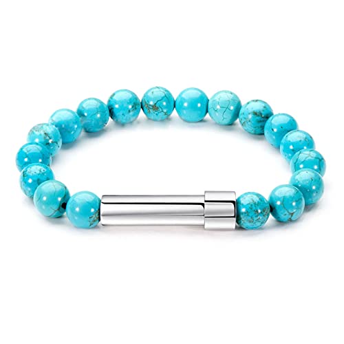 Unisex-Naturstein, verstellbar, dehnbar, Perlenstein für Damen, Mädchen, Damen, Herren von Javoryxh