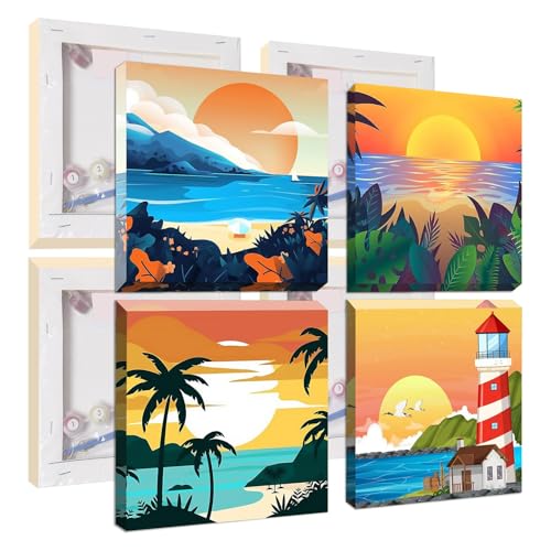 Jawecci 4Pack Sonnenuntergang Malen nach Zahlen mit Rahmen für Kinder ab 8-12 Jahren, DIY Landschaft Malen auf Leinwand mit Werkzeug, Kreativset für Erwachsene Kinder Wohndekoration 20x20cm Jawecci 4Pack Sonnenuntergang Malen nach Zahlen mit Rahmen für Kinder ab 8-12 Jahren, DIY Landschaft Malen auf Leinwand mit Werkzeug, Kreativset für Erwachsene Kinder Wohndekoration 20x20cm von Jawecci
