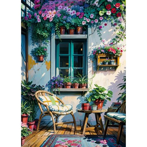 Jawecci Diamond Painting Erwachsene, 5D Garten Diamant Painting Bilder Erwachsene Anfänger, DIY Runde Steine Blumen Diamant Kunst Set Diamant Malerei Kinder für Home Dekor 30x40cm von Jawecci