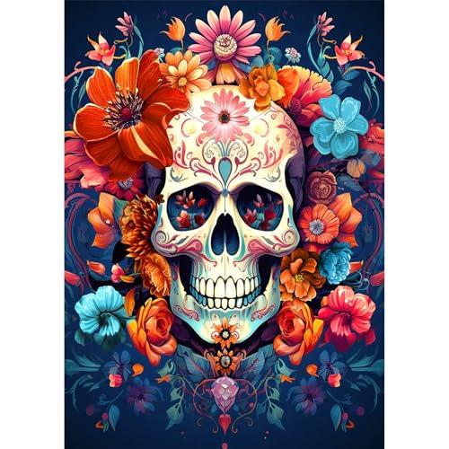 Jawecci Diamond Painting Skelett Erwachsene, 5D Diamant Painting Schädel Bilder Erwachsene Anfänger, DIY Runde Steine Diamant Kunst Set Diamant Malerei Kinder für Home Dekor 30x40cm Jawecci Diamond Painting Skelett Erwachsene, 5D Diamant Painting Schädel Bilder Erwachsene Anfänger, DIY Runde Steine Diamant Kunst Set Diamant Malerei Kinder für Home Dekor 30x40cm von Jawecci
