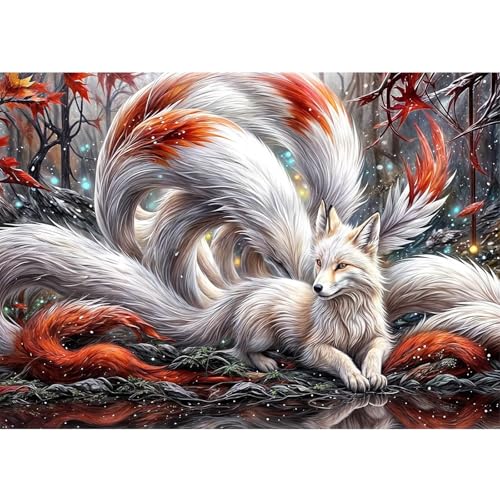 Jawecci Fuchs Diamond Painting Erwachsene, 5D Tiere Diamant Painting Bilder Erwachsene Anfänger, DIY Runde Steine Diamant Kunst Set Diamant Malerei Kinder für Home Dekor 30x40cm von Jawecci