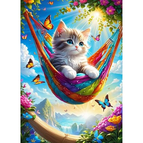 Jawecci Katze Diamond Painting Erwachsene, 5D Schaukel Diamant Painting Bilder Erwachsene Anfänger, DIY Runde Steine Diamant Kunst Set Diamant Malerei Kinder für Home Dekor 30x40cm Jawecci Katze Diamond Painting Erwachsene, 5D Schaukel Diamant Painting Bilder Erwachsene Anfänger, DIY Runde Steine Diamant Kunst Set Diamant Malerei Kinder für Home Dekor 30x40cm von Jawecci