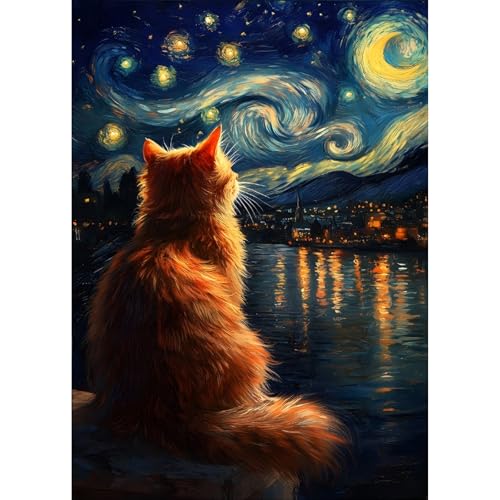 Jawecci Katzen Diamond Painting Erwachsene, 5D Diamant Painting Tiere Bilder Erwachsene Anfänger, DIY Runde Steine Sternenhimmel Diamant Malerei Kinder für Home Dekor 30x40cm Jawecci Katzen Diamond Painting Erwachsene, 5D Diamant Painting Tiere Bilder Erwachsene Anfänger, DIY Runde Steine Sternenhimmel Diamant Malerei Kinder für Home Dekor 30x40cm von Jawecci