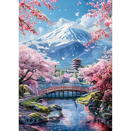 Jawecci Landschaft Diamond Painting Erwachsene, 5D Diamant Painting Bilder Erwachsene Anfänger, DIY Runde Steine Berge Diamant Kunst Set Diamant Malerei Kinder für Home Dekor 30x40cm von Jawecci