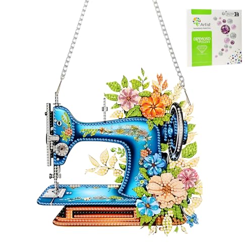 Jawecci Nähmaschine Diamond Painting Fensterbilder Beidseitige, DIY Blumen Diamant Kunst Anhänger mit Kette Erwachsene, Diamond Painting Bilder Kristall für Fenster Wand Decor Jawecci Nähmaschine Diamond Painting Fensterbilder Beidseitige, DIY Blumen Diamant Kunst Anhänger mit Kette Erwachsene, Diamond Painting Bilder Kristall für Fenster Wand Decor von Jawecci