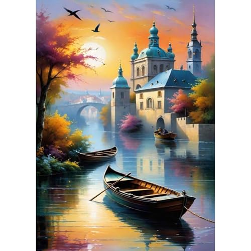 Jawecci Sonnenuntergang Diamond Painting Erwachsene, 5D Diamant Painting Bilder Erwachsene Meer, DIY Runde Boot Diamant Kunst Set Diamant Malerei Kinder für Home Dekor 30x40cm Jawecci Sonnenuntergang Diamond Painting Erwachsene, 5D Diamant Painting Bilder Erwachsene Meer, DIY Runde Boot Diamant Kunst Set Diamant Malerei Kinder für Home Dekor 30x40cm von Jawecci