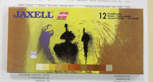 Honsell 47647 - Jaxell Pastellkreide, eckige Form, 12er Set in Brauntönen, satte Farben, für flächiges und präzises Arbeiten, für Künster, Hobbymaler, Schule, Kunstunterricht, Ausbildung von Honsell
