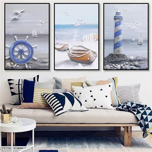 5D Diamant Painting Bilder, 3 Pack DIY Diamond Painting Mediterrane Landschaft, Diamond Painting Set für Erwachsene und Kinder, Mosaikherstellung, Diamant Malerei für Haus Dekoration, 30x40cm R-78 5D Diamant Painting Bilder, 3 Pack DIY Diamond Painting Mediterrane Landschaft, Diamond Painting Set für Erwachsene und Kinder, Mosaikherstellung, Diamant Malerei für Haus Dekoration, 30x40cm R-78 von Jaxiaco