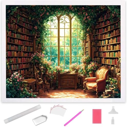 Diamond Painting Buchhandlung Diamond Art Painting Full Zubehör, Diamant Painting Bilder Erwachsene Stickerei Kreuzstich Kinder Diamant Malerei Art Craft Herbst Wanddekoration Frau Gifts 40x50cm S-838 Diamond Painting Buchhandlung Diamond Art Painting Full Zubehör, Diamant Painting Bilder Erwachsene Stickerei Kreuzstich Kinder Diamant Malerei Art Craft Herbst Wanddekoration Frau Gifts 40x50cm S-838 von Jaxiaco